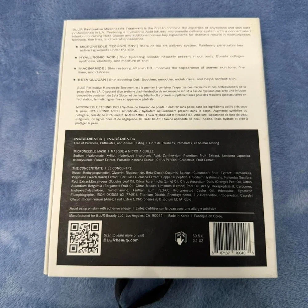 Blur Los Angeles Restorative Microneedle Treatment Infused Hyaluronic Acid Mask
